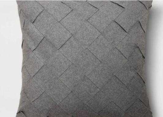 Oversized Basket Weave Square Throw Pillow Gray - Project 62