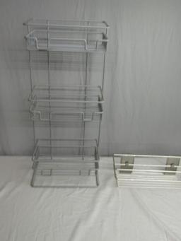 Small Metal Stand Alone Rack And A Hanging Metal Rack