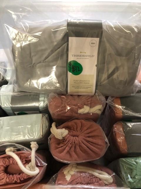 Tub Full Of 21 Sets Of King Size Pillow Cases - 5 Different Colors