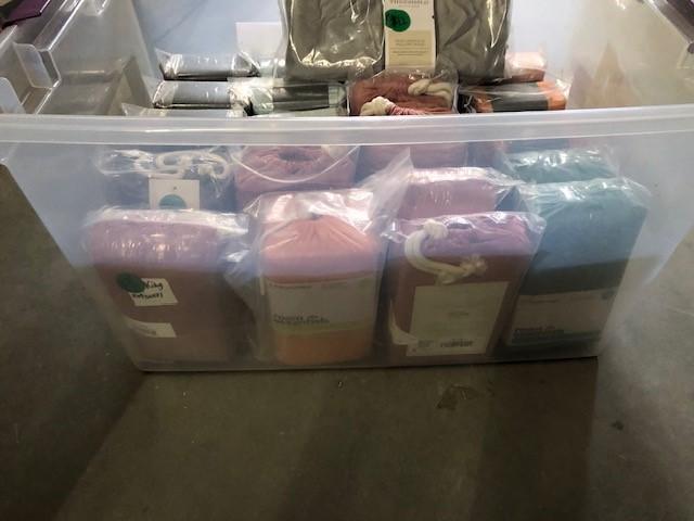 Tub Full Of 21 Sets Of King Size Pillow Cases - 5 Different Colors