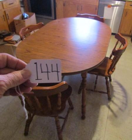 Vtg Laminated Wood Kitchen Table & 4 Chairs ( Local Pick Up Only )