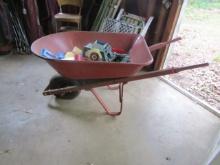 Metal W/ Wood Handles And Air Fill Tire Wheelbarrow  NO SHIPPING