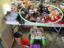 Table Lot Of Toys Including Toys Under Table