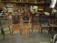 7 Chairs And 2 Metal Racks NO SHIPPING