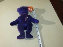 Rare 1st Edition 1997 Princess Diana Purple Ty Beanie Baby Bear