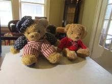 2 Vtg Teddy Bears: Amerucan Flag And British Flag
