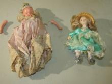 2 Small Antique 1930s Porcelain Dolls