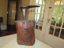 Antique Cobbler's Work Stump Or Shoe Shine Stump