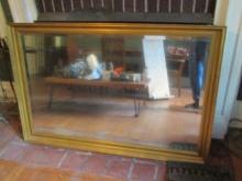 Large Beveled Glass Mirror In A Gold Metal Frame NO SHIPPING