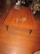 Solid Wood W/ Cast Iron Base Coffee Table  NO SHIPPING