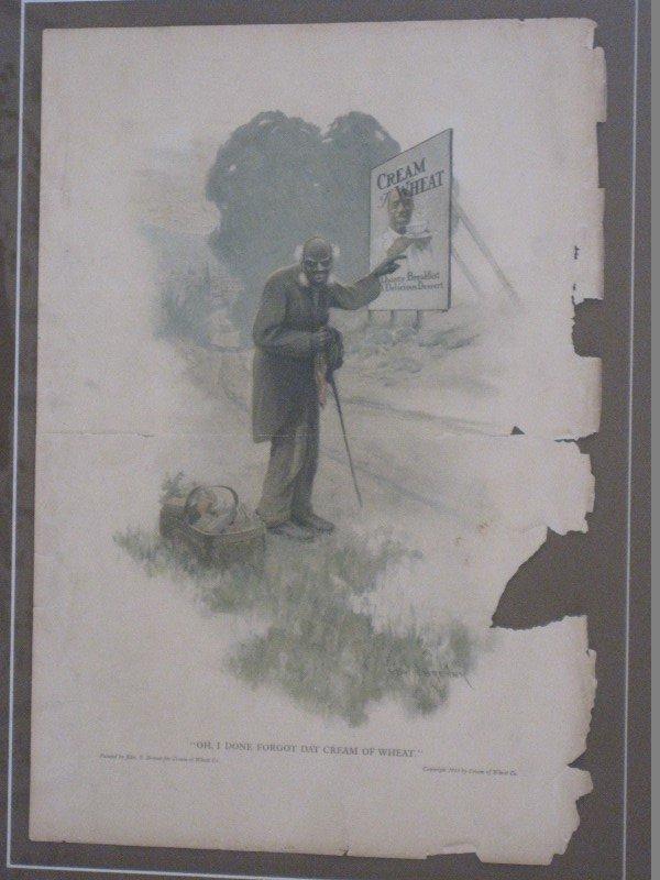 Cream of Wheat Rastus Print "Oh, I Done Forget Dat Cream of Wheat" in Frame/Matted