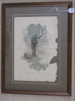 Cream of Wheat Rastus Print "Oh, I Done Forget Dat Cream of Wheat" in Frame/Matted