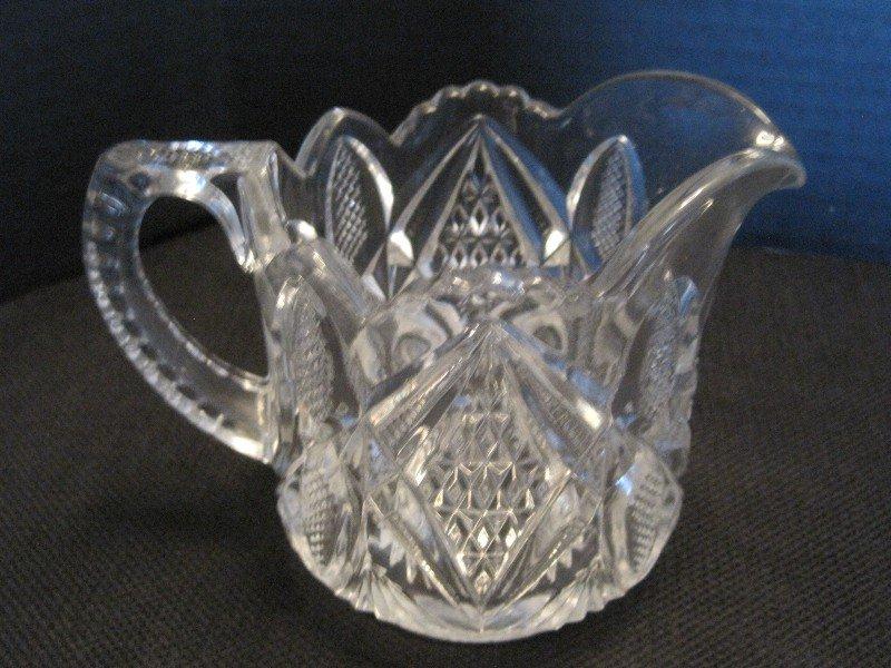 Lot - 2 Blown Cruets w/ Pontil Base, Syrup Pitcher & Creamer/Sugar Bowls