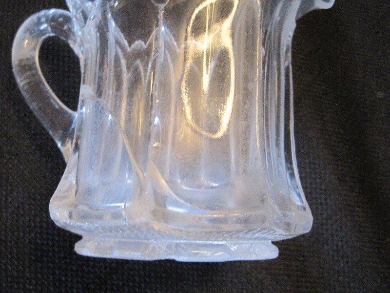 Lot - 2 Blown Cruets w/ Pontil Base, Syrup Pitcher & Creamer/Sugar Bowls