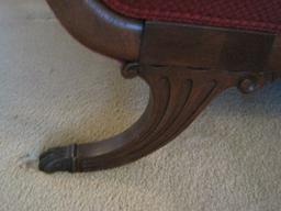 Federal Style Sofa w/ Rolled Arms & Paw Feet Caps
