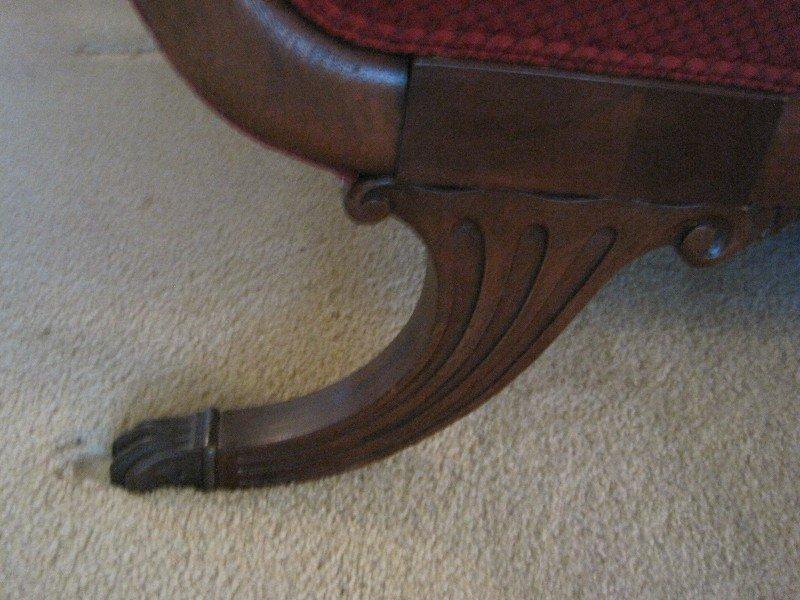 Federal Style Sofa w/ Rolled Arms & Paw Feet Caps