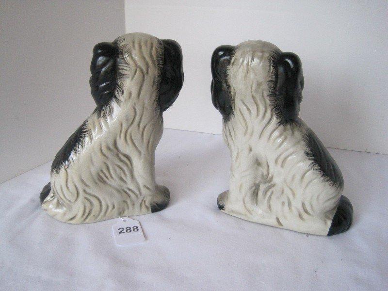 Replica Pair - Staffordshire Dog Figures Semi-Porcelain Craquelure Finish
