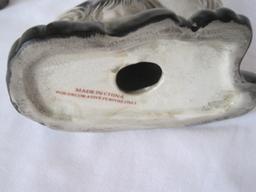 Replica Pair - Staffordshire Dog Figures Semi-Porcelain Craquelure Finish