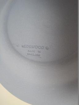 Wedgwood Cream Color on Blue Jasperware Round Tray Semi-Nude Lady & Oak Leaf Border