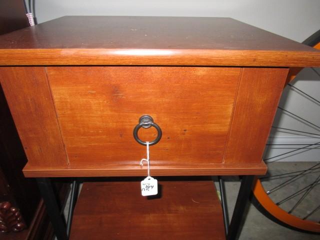 Wooden/Metal Side Table w/ 1 Drawer, 2-Tier Ornate Finial Design by Sauder