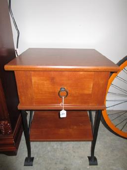 Wooden/Metal Side Table w/ 1 Drawer, 2-Tier Ornate Finial Design by Sauder
