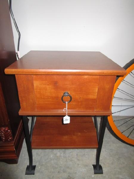Wooden/Metal Side Table w/ 1 Drawer, 2-Tier Ornate Finial Design by Sauder