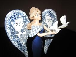 "Blessing For Two Lovers" From The Angels of Blue Willow Collection Porcelain/Ceramic