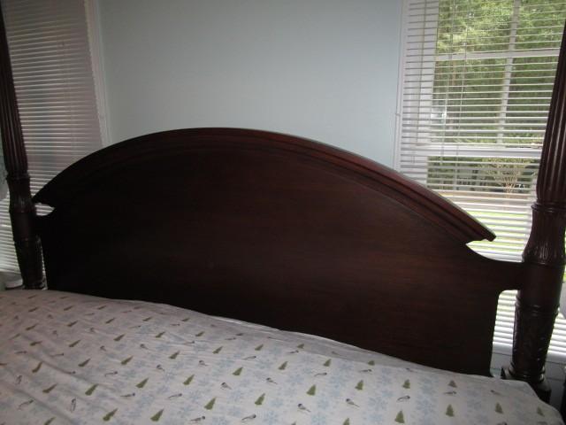Elaborate 4-Poster Federal-Style KING SIZE Canopy Bed Head/Footboard w/ Rails