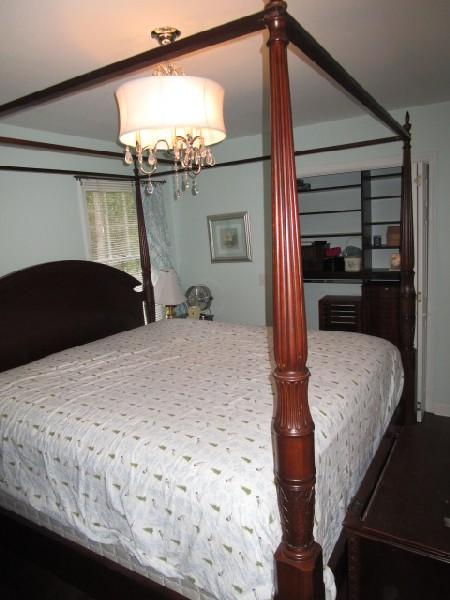 Elaborate 4-Poster Federal-Style KING SIZE Canopy Bed Head/Footboard w/ Rails