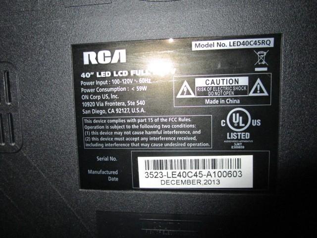 RCA 40" LED/LCD HDTV ROW, Model LED40C45RQ