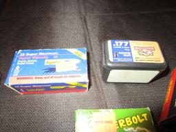 Ammo Lot - Remington HPJ 2 Boxes, Thunder Bolt .22 Long, .177 Cal Pellets, .38 Special HPR