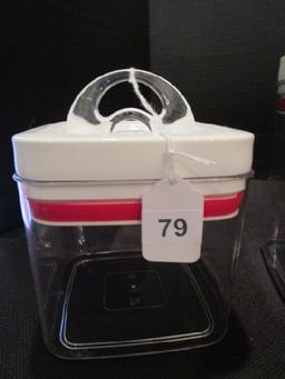 3 Sealed Top Plastic Containers Various Heights