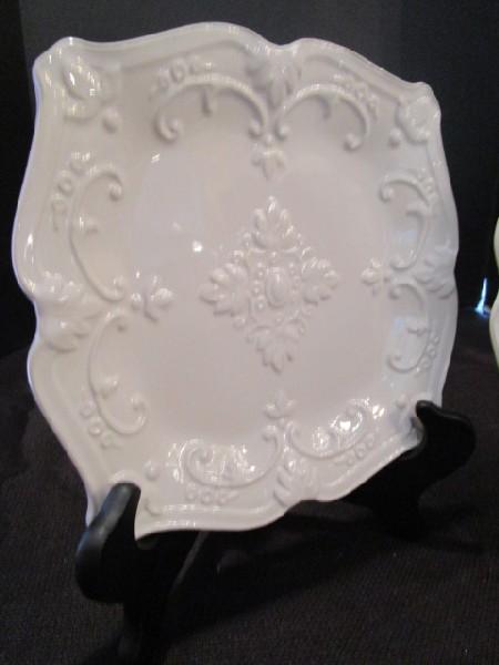 Pair - Sweet Olive Designs Fancy Scroll Collection Ceramic Décor Plates
