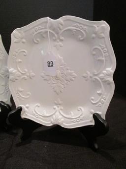 Pair - Sweet Olive Designs Fancy Scroll Collection Ceramic Décor Plates