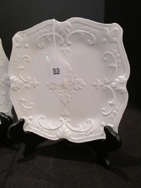 Pair - Sweet Olive Designs Fancy Scroll Collection Ceramic Décor Plates