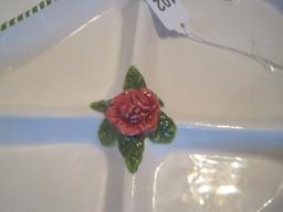 Royal Albert Old Country Roses Seasons of Color 4 Part Relish Dish Tab Handles