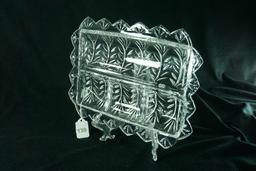 Crystal Clear Industries "Portico" Crystal 4-Part Relish Tray