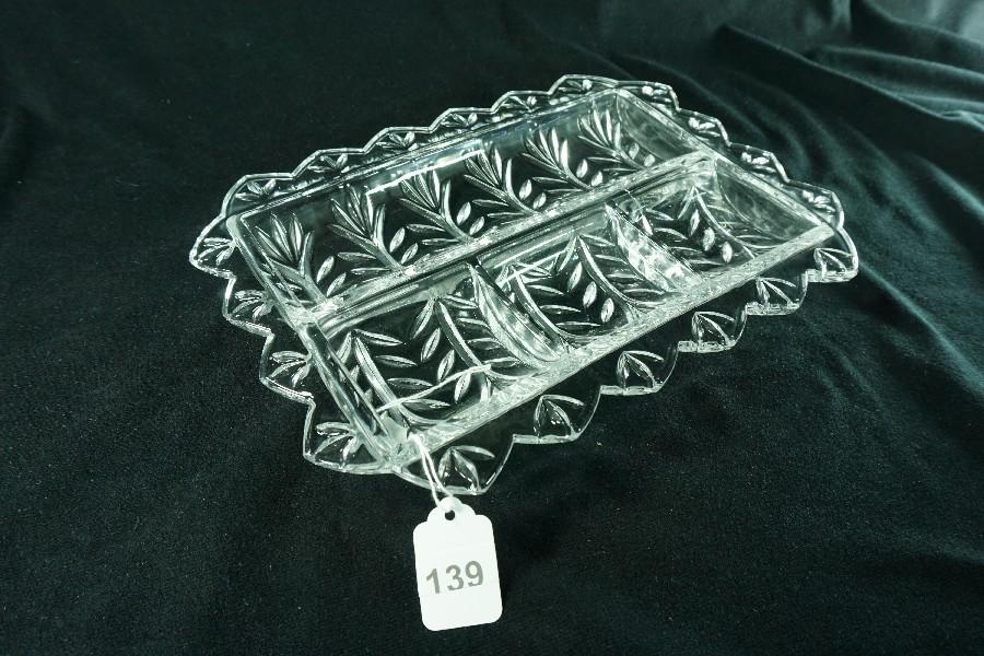 Crystal Clear Industries "Portico" Crystal 4-Part Relish Tray