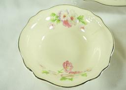 3 Pieces - 1940's Homer Laughlin China "Virginia Rose-Fluffy Rose"