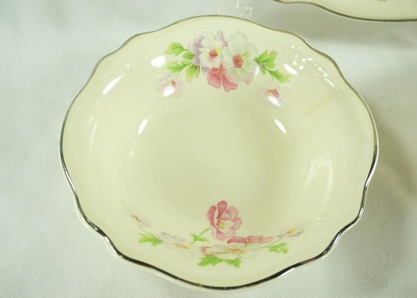 3 Pieces - 1940's Homer Laughlin China "Virginia Rose-Fluffy Rose"
