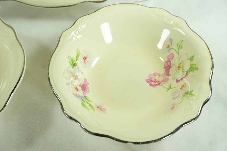 3 Pieces - 1940's Homer Laughlin China "Virginia Rose-Fluffy Rose"