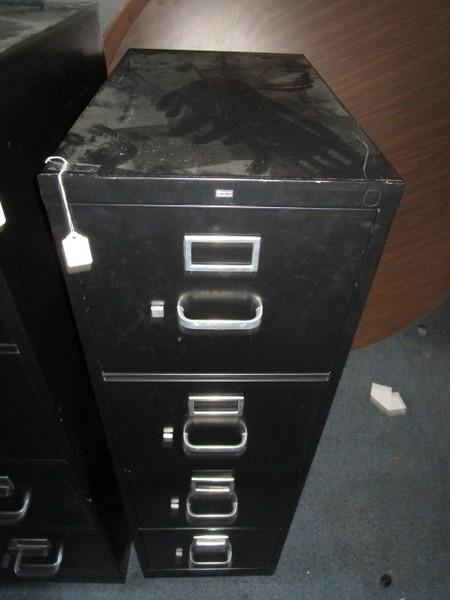 4 Drawer Black Metal File Cabinet by Hon