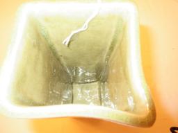Pottery Contemporary Square Form Vase Craquelure Glaze Finish
