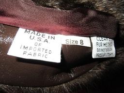 Ladies Faux Fur Reversible Coat w/ 3 Quarter Length Sleeves