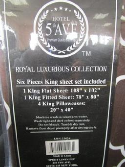 Royal Luxurious Collection Six Piece King Sheet Set