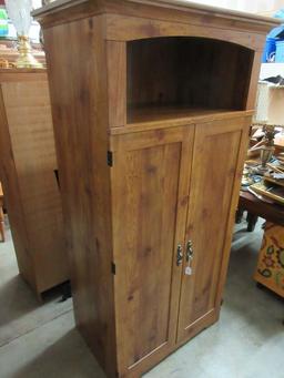 Traditional Mission Style Knotty Pine Finish Media Cabinet w/ Double Panel Doors