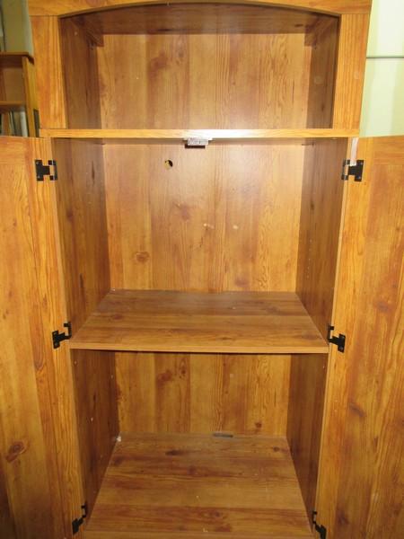 Traditional Mission Style Knotty Pine Finish Media Cabinet w/ Double Panel Doors