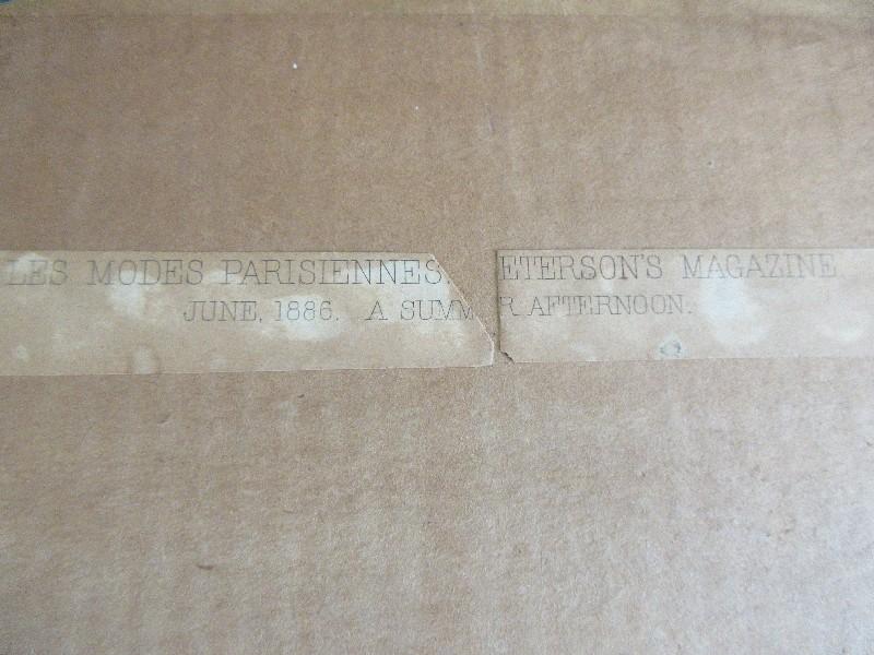 3 Godey's Lady's Fashion Engraving in Wood Frames Gilded/Beaded Trim