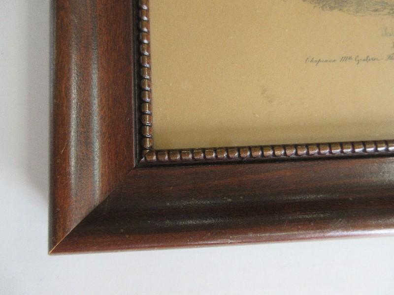 3 Godey's Lady's Fashion Engraving in Wood Frames Gilded/Beaded Trim