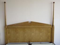 Stanley Furniture Capri Collection Style Maple Wood Tone King Size 4 Poster Bed w/ Side Rails
